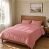 Homebliss Copripiumino Microfibra Parure Letto 240x220 + 45x75 2PCS, Rosa Antico
