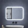 Mai & Mai Specchio da Bagno Appeso, Specchio a LED da Parete 50x70cm