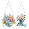 luopeidian Diamond Painting Pendente, Diamond Painting Fiori 5D Doppia Faccia DIY, Kit Completo con Catena, Quadri con Perline Decorazione per Casa Parete Finestra, Regalo 2 Pezzi 20x20 cm