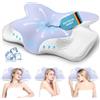 NIEOUIP Cuscino Cervicale Memory Foam Ergonomico, 2 in 1 con Altezza Regolabile, Federa Lavabile, ideale come Cuscino per Dormire, 62 x 41 x 13/11 cm—Viola chiaro