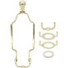 Besttoolifes Kit di staffe regolabili per paralume per arpa, supporto in metallo da 17-25,4 cm per lampade E26/E27/E14, 2 set con terminali e sella (oro)