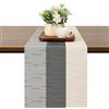 Chitomars Runner Tavola Moderno Antiscivolo PVC Lavabile Runner Tavolo | Runner Tavolo Resistente al Calore Runner per il Tavolo per la Decorazione di Tavoli (Beige Nero, 30 x 180 cm)