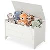 RELAX4LIFE Contenitore portagiochi per Bambini, Cassapanca Baule Portagiochi in Legno, Scatola dei Giocattoli per Bambini Adatta per Casa e Scuola (Modello 3) (Bianco)