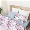 Ruggeri Completo Letto Matrimoniale - Made in Italy - 100% Percalle di Puro Cotone 2 Federe + 1 Lenzuolo con Angoli + 1 Lenzuolo Sopra - Collezione Flower Revolution