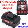 AEVYVKV Batteria ricaricabile agli ioni di litio originale al 100% 20V 4000mAh PAP 20 B3 per accessori per elettroutensili a batteria Parkside X 20V Series