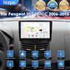 Hizpo Autoradio 2din con Telecamera 360° da 9'' per Peugeot 207 207CC 2006 - 2015, Unità di Navigazione con CarPlay, Android Auto, WIFI, GPS, SWC