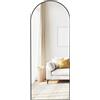 SONGMICS Specchio a Figura Intera, 165 x 60 cm, Specchio da Terra ad Arco con Supporto, con Cornice in Lega di Alluminio, Vetro Temperato, per Camera da Letto, Soggiorno, Cabina Armadio, Nero