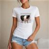 NONE Maglietta da donna con gatto, stile casual e divertente, maglietta da donna 100% cotone, stampa gatto con lettere AAA, per il tempo libero, l'estate, le vacanze, lo shopping, regalo per gli amanti dei