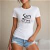 NONE Maglietta da donna 100% cotone, stile casual e streetwear, con scritta 'Sorry not my problem', perfetta per il tempo libero, le vacanze, l'estate, la spiaggia, lo shopping, regalo originale per amiche