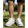 NONE Scarpe da skate retrò da uomo bianche e verdi con blocchi di colore, sneakers casual, scarpe da passeggio con plateau e tomaia in misto pelle sintetica e mesh, scarpe basse alla moda con lacci per