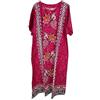 Kiran Fashion Kaftano lungo da donna, 100% cotone, estivo, stampa etnica, copertura da spiaggia, taglia unica, rosa, Taglia unica
