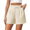 Xnova Pantaloncini da Donna Eleganti e Casual a Gamba Larga, Loose Shorts Vita Alta con Tasche Laterali, Pantaloni Corti con Chiusura Lampo Estivi