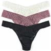 Hanky Panky Daily Lace Original Rise Thong - Mutande Donna in Pizzo Elasticizzate, Set 3 Pz, Tanga Donna con Vita Alta - Slip Donna Cotone e Nylon, Lingerie per Completo Intimo Donna, Taglia Unica