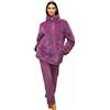Infiore Pigiama Donna Pile Morbido - Effetto Coral - Pigiama Donna Invernale - Felpato (651492 Ribes, S)