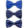 YourTies 3 papillon da uomo prelegato papillon paisley a pois a righe papillon formale business smoking festa di nozze ballo, Blu marino scuro., Taglia unica