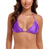 RELLECIGA Bikini Donna Top Triangolo Regolabile Reggiseno Viola L
