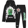 MINECRAFT Tuta Ragazzo Set, Comodo Abbigliamento da Casa - Regali Bambini (Nero/Verde, 7-8 Anni)