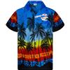 King Kameha JK-Funky Camicia-Hawaiana Uomo Manica-Corta Elegante Palme Tropicali Oceano Unisex