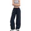 Xinor Y2K Baggy Pantaloni Cargo Parachute Donna Leggera Strisce Laterali | Pantaloni parachute donna gamba larga coulisse leggero fasce hip hop danza streetwear Americana nero blu scuro rosa grigio