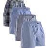 DANISH ENDURANCE Boxer Uomo Americani, 4 o 6 Paia, Blu Misto/Strisce, L