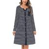 Marvmys Camicia Notte Donna Cotone Corta Cardigan con Scollo V Bottoni Donna Adatto Leggero e Confortevole per Il Parto Ospedaliero Quotidiano per L'Allattamento Seno Blu Marino-Manica Lunga L