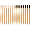 XRYIMYI Spazzolino da Denti in Bambù 16 Pezzi, Spazzolino Ecologico con Setole Naturali al Carbone, Senza BPA, Manico in Bambù Biodegradabile, Morbido e Perfetto per Casa e Viaggio