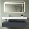 Mai & Mai Mobile Bagno Sospeso150x48x25cm, Mobile da Bagno con Lavabo in Bianco e Specchio LED, Antracite opaco, Seria Up