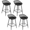 WOLTU Sgabelli da Bar Set 4, con Schienale, Seduta in Plastica, Neri | Sgabelli Cucina, con Poggiapiedi, per Isola Cucina, Colazione, Sgabello Alto 64.5cm