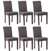 CLP Set Di 6 Sedie Da Pranzo Ina Con Rivestimento In Tessuto I Sedie Imbottite Con Struttura In Legno I Protezioni Per Il Pavimento, Colore:grigio scuro, Colore del telaio:cappuccino