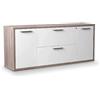 Composad | Base Multiuso con 2 Ante e 2 Cassetti con Serratura, Mobile Archivio, Portadocumenti, Ufficio, Soggiorno, (LxAxP) 180x74,3x45 cm, Bianco Laccato e Rovere Sonoma, Made in Italy