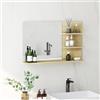 kleankin Specchio Bagno Moderno con 2 Ripiani Laterali 75x10x48 cm Legno