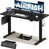 Airfish Scrivania Regolabile in Altezza 160×80cm, Scrivania Regolabile Elettricamente con Presa USB-C e Custodia Integrata per Cavi