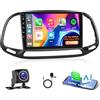 Motorsi 2GB RAM + 64GB ROM Carplay Autoradio per Fiat Doblo 2015 per Yeni Kasa 2015 mit GPS Navi, 9 Wireless Android Auto Touchscreen/Bluetooth/WiFi/FM/RDS/SWC/HiFi/Canbus+Mikrofon+AHD Rückkamera