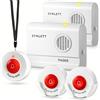 SYNLETT 2 Cercapersone caregiver con 3 pulsanti di chiamata wireless | Sistema di chiamata wireless per anziani, pazienti e strutture assistenziali con più punti di avviso.