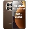 XIAOMI REDMI Note 15 Pro+ 5G- Smartphone 8+256GB,Display AMOLED 1.5K da 6,83,Snapdragon 7s Gen 4,fotocamera da 200MP,Marrone,caricabatterie non incluso