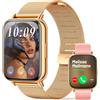 BioAura Smartwatch Donna con Chiamate Bluetooth, Oro, 2 Cinturini