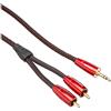 Audioquest - Cavo audio di connessione Golden Gate da 3,5 mm, 2 uscite RCA placcate oro, 1 m