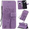 Fatcatparadise Cover per Samsung Galaxy A20S, Custodia Samsung A20S, Custodia Portafoglio a Libro in Pelle Flip Cover e TPU Silicone con Funzione Supporto Chiusura Magnetica per Galaxy A20S (Lavanda)