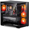 darkFlash C280 E-ATX PC case, case da gioco ventilato a sei lati, radiatore fino a 420 mm, supporto verticale per GPU, connessione posteriore, tipo C, flusso d'aria elevato, 7 ventole PWM incluse