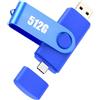 VivaStride Chiavetta USB 512GB Memoria Esterna per iPhone e PC, Pen Drive USB C 3.0 per Scaricare Foto e Video, Pendrive Compatta con Backup Automatico, Compatibile con Smartphone Android e iPad