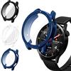 iVoler 3 Pezzi Clear Cover con Pellicola Protettiva per Xiaomi Watch S5 46mm, Copertura Completa Custodia Anti-Graffio Ultra Sottile Morbida TPU Case, Trasparente + Nero + Blu