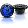 STUDIOFINIX Altoparlanti Nautici 5,25 Pollici 500W con Luci LED, Diffusori a 2 Vie Resistenti agli Agenti Atmosferici, Ideali per Barche, ATV, UTV (Coppia, Nero)