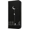 Mixroom - Custodia Cover Case a Libro per iPhone 14 Plus con Stand in Ecopelle Chiusura Magnetica Portafoglio Parte Interna in TPU Morbida Fantasia Astronauti Su Corda Verso La Luna M680