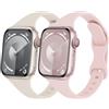 Wowstrap Cinturino per Apple Watch 44mm 45mm 42mm 46mm Ultra/2 49mm,Cinturini iWatch 40mm 41mm 38mm Uomini/Donne,Cinturino Sport Silicone Sottile E Morbido per Apple Watch Serie 10 9 8 7 6 5 4 3 SE 1/2,2PCS