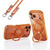 QoKcoahn Custodia compatibile con iPhone 16 Pro, supporto magnetico invisibile con O-Ring [compatibile con Mag-Safe] Protezione morbida con cordino per telefono a tracolla per donne e uomini