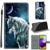 KENHONER Custodia per Samsung Galaxy A52 5G/4G/A52s 5G, Lupo | Portafoglio Pelle PU, Magnetica, Resistente Agli Urti, Scomparto Carte Credito, Pieghevole, Flip Libro, Motivo