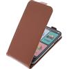 foto-kontor Custodia compatibile con Brondi Amico Smartphone 4G modello tascabile stile flip cover marrone