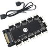 CTRICALVER Argb Hub, 1 a 11 porte ARGB 5V 3Pin RGB Splitter Hub con porta SATA/IDE
