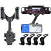 Anlising Porta Cellulare Specchietto Retrovisore, Supporto Girevole e Retrattile per Telefono da Auto, con 4PCS Ganci Portaoggetti, per Tutti i Telefoni Cellulari