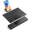 OMOTON Tastiera senza fili pieghevole con touchpad, tastiera per iPad AZERTY Bluetooth multi-dispositivo (3 canali), mini tastiera silenziosa per iPhone, iOS, Surface,Windows, Tablet, Android - Nero
